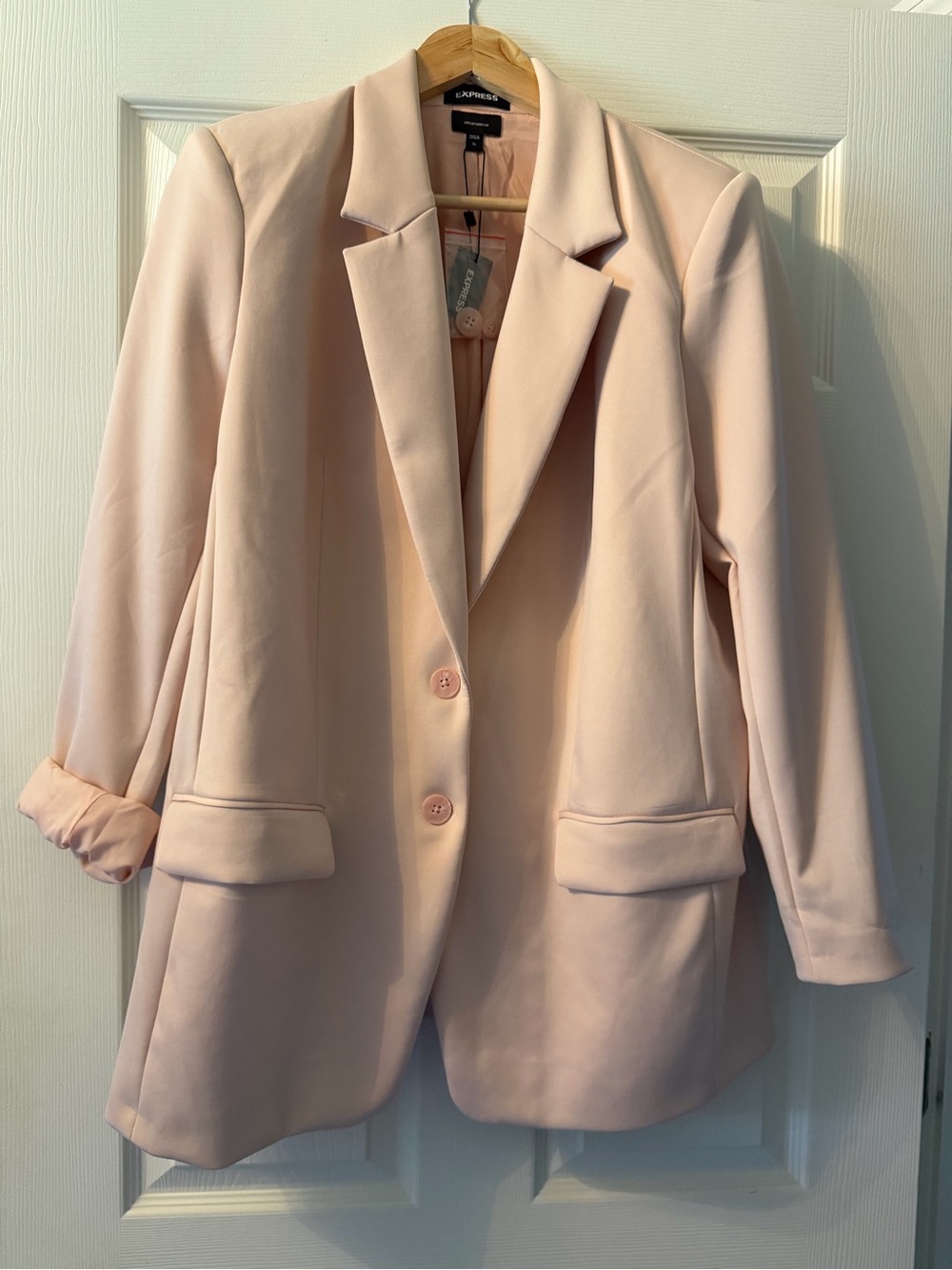 Express Pale Pink Single-Breasted Blazer